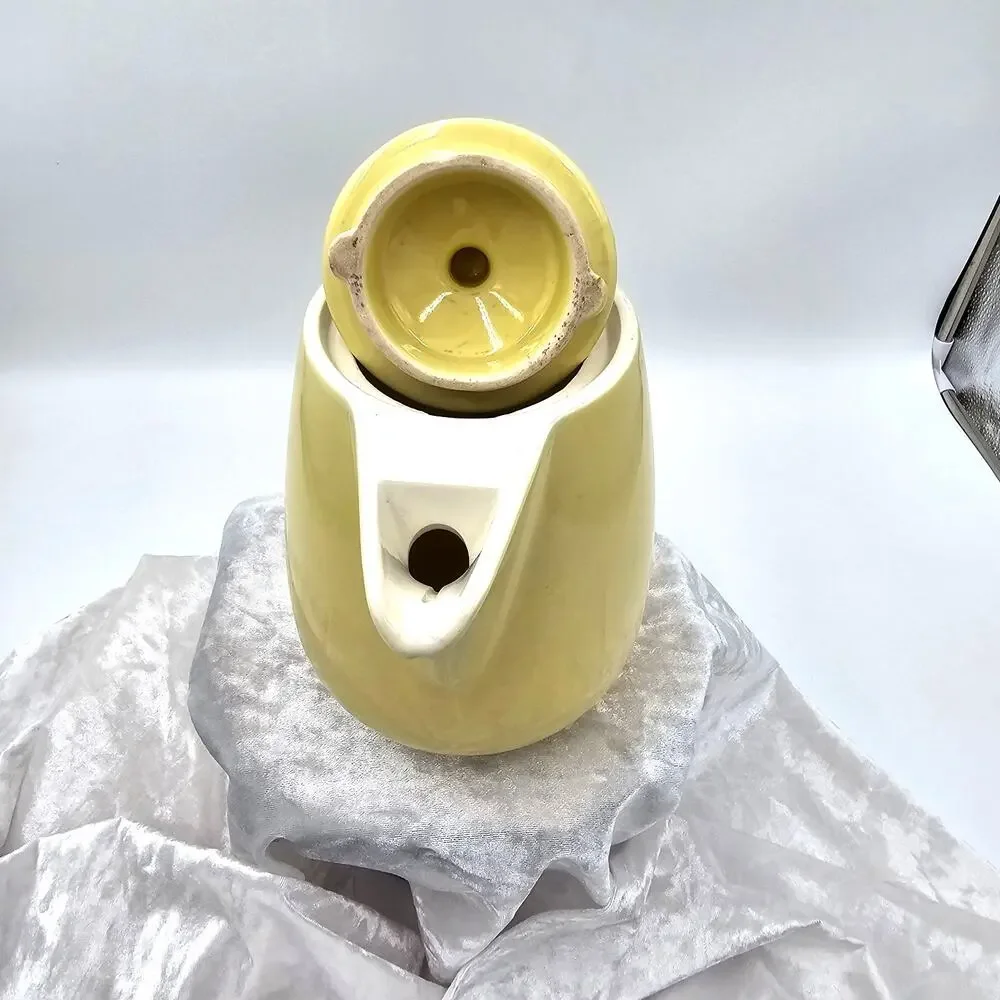 1950s Tea or Coffee Pot Yellow Melitta Stoneware Cottagecore Farmhouse Style